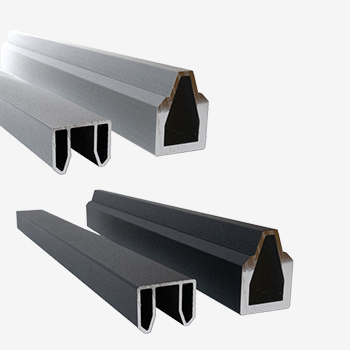 Aluminium Profilset (schwarz und silber) liegend abgebildet