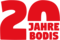 Logo 20 Jahre BODIS in roter Schrift